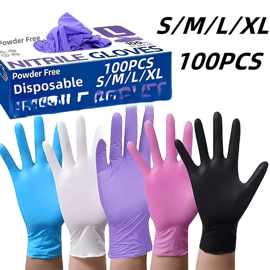 Disposable Gloves Nitrile - 100Pcs Disposable Nitrile Gloves,Durable Household Cleaning