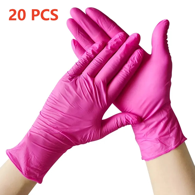 Disposable Gloves Nitrile - Fuchsia Nitrile Disposable Gloves 20/100PCS 3-mil