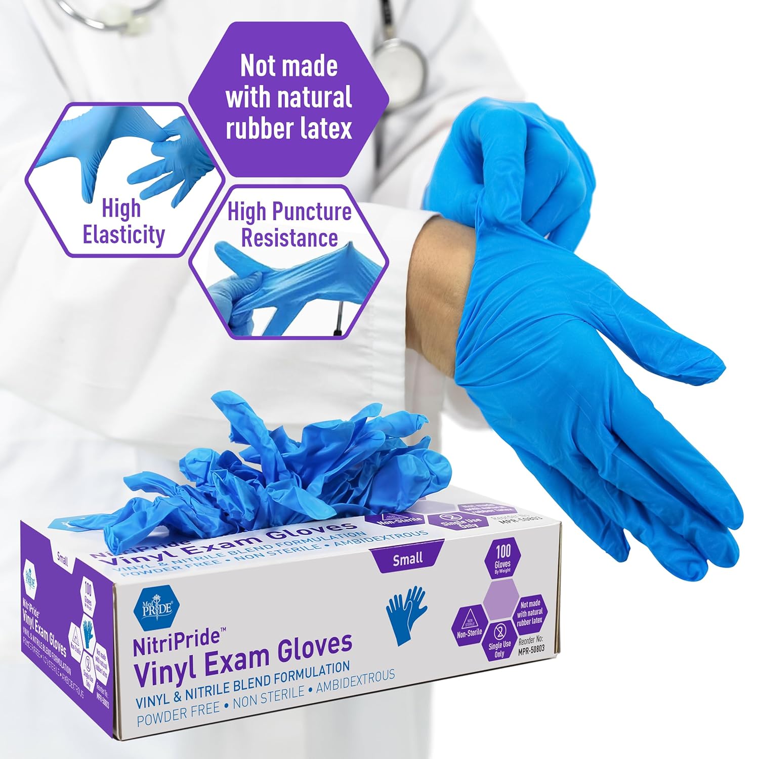 Nitrile/Vinyl Blend Exam Glove - Disposable Gloves Nitrile 评论和价格