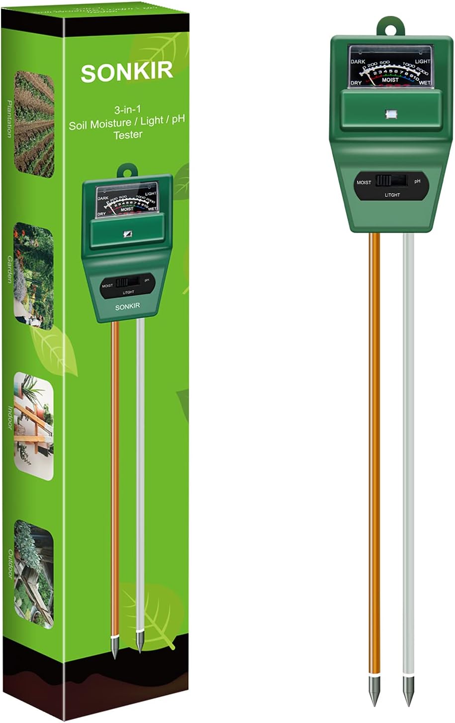 Soil pH Meter, MS02 3-in-1 Soi - Ph Meter 评论和价格