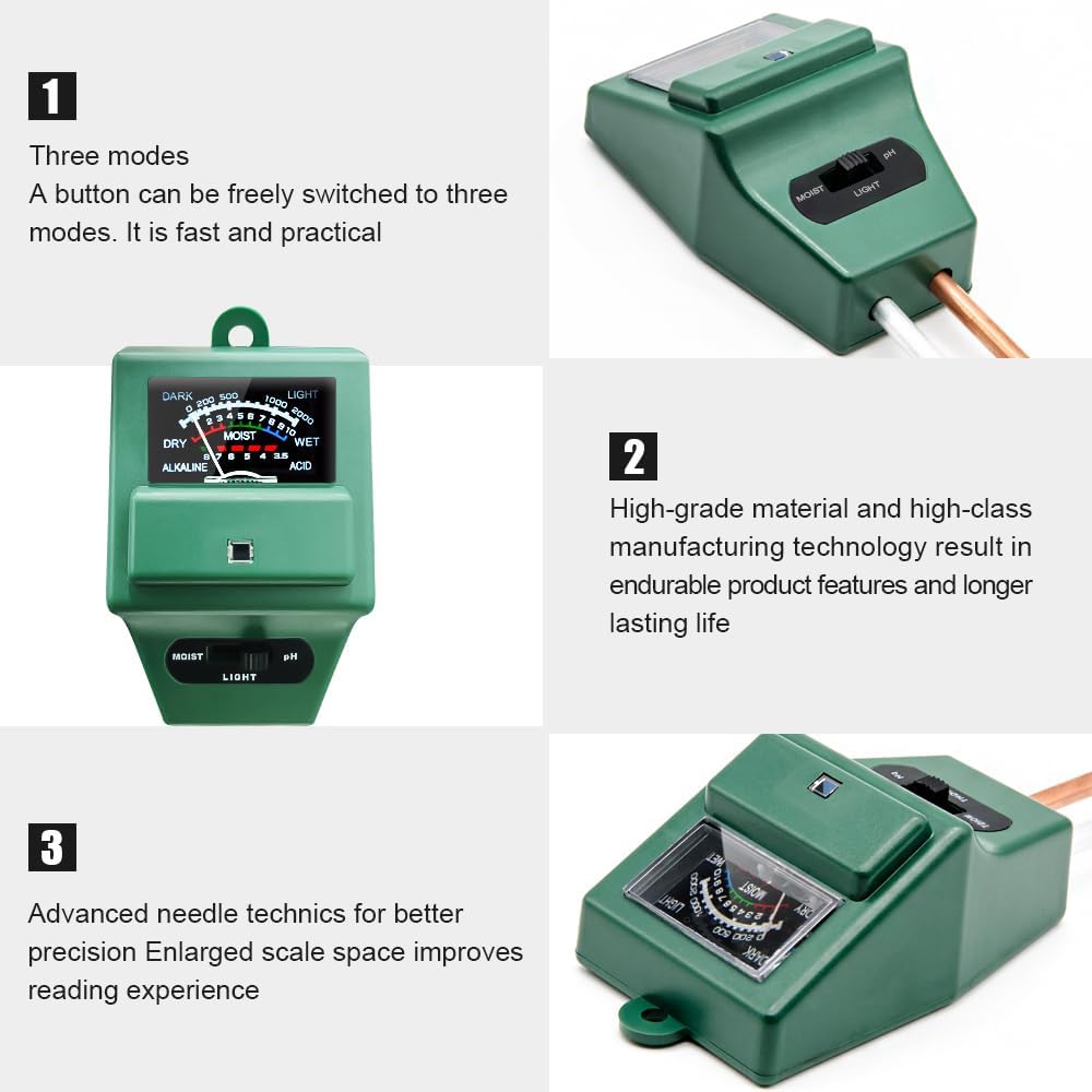 Soil pH Meter, MS02 3-in-1 Soi - Ph Meter 评论和价格
