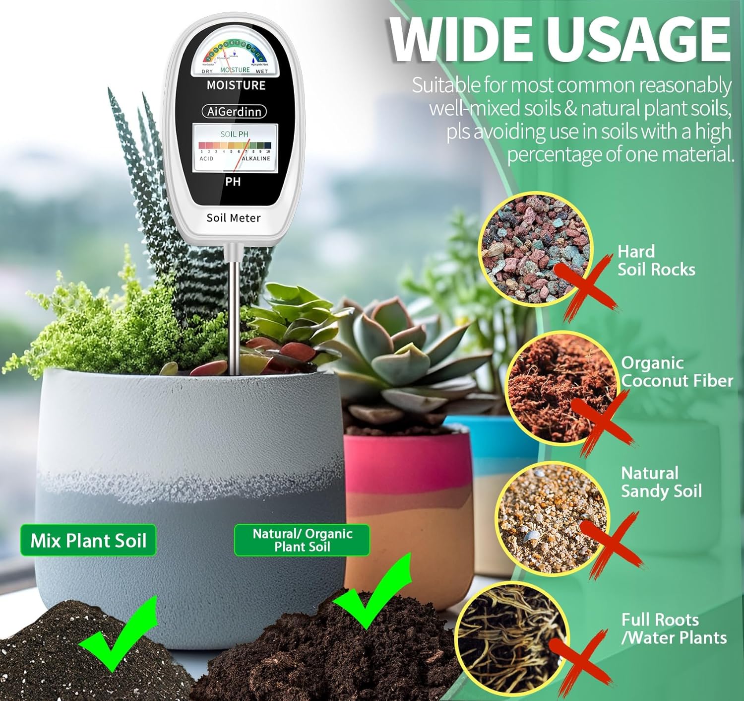 2-in-1 Soil Moisture & pH Mete - Ph Meter 评论和价格