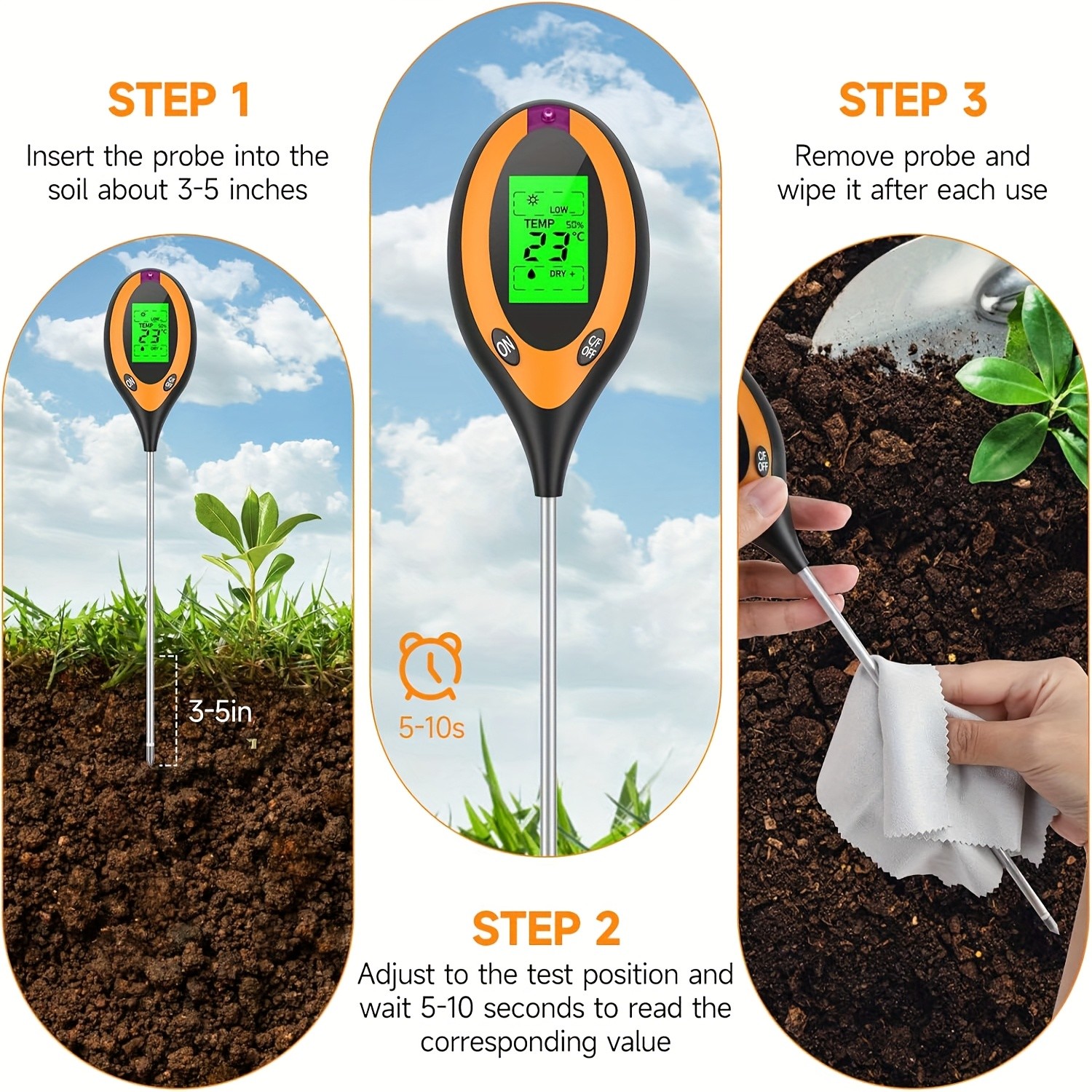 Soil PH Tester 4 in 1 PH Soil  - Ph Meter 评论和价格