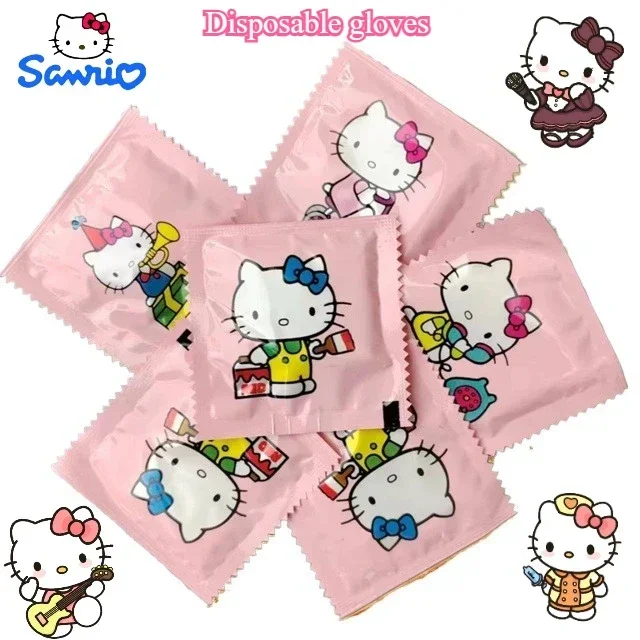 100pcs Sanrio Hello Kitty Kawa - Disposable Gloves Nitrile 评论和价格