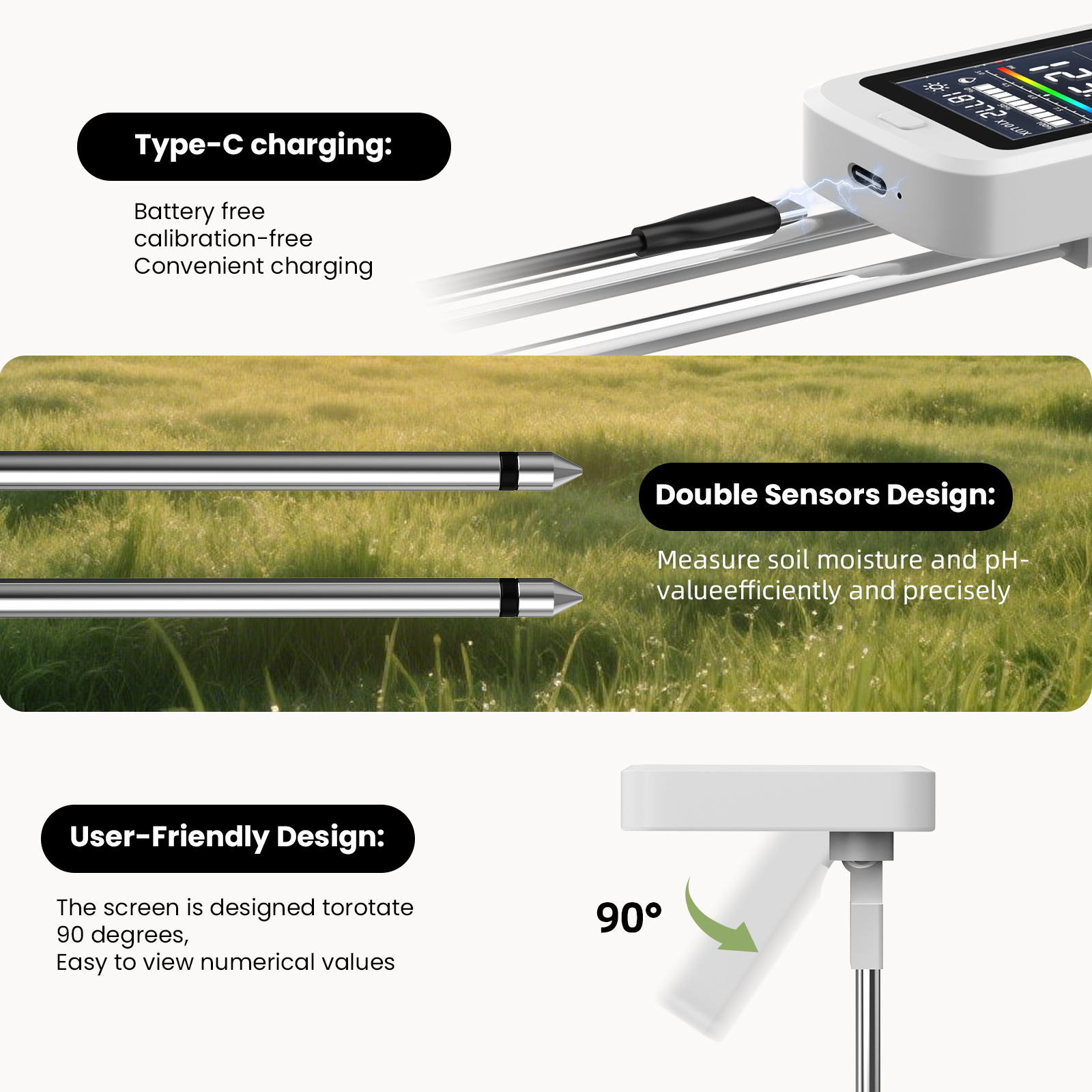 6-in-1 Soil Moisture Meter, Hy - Ph Meter 评论和价格
