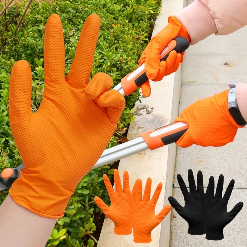 Heavy Duty Orange Nitrile Glov - Disposable Gloves Nitrile 评论和价格