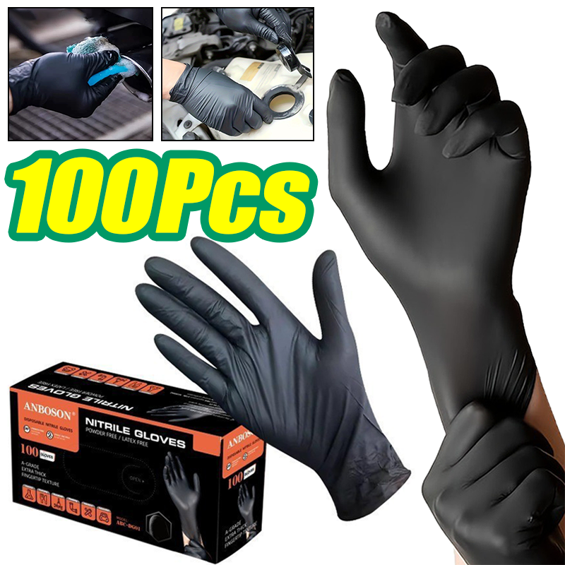 10/100Pcs Black Nitrile Gloves - Disposable Gloves Nitrile 评论和价格