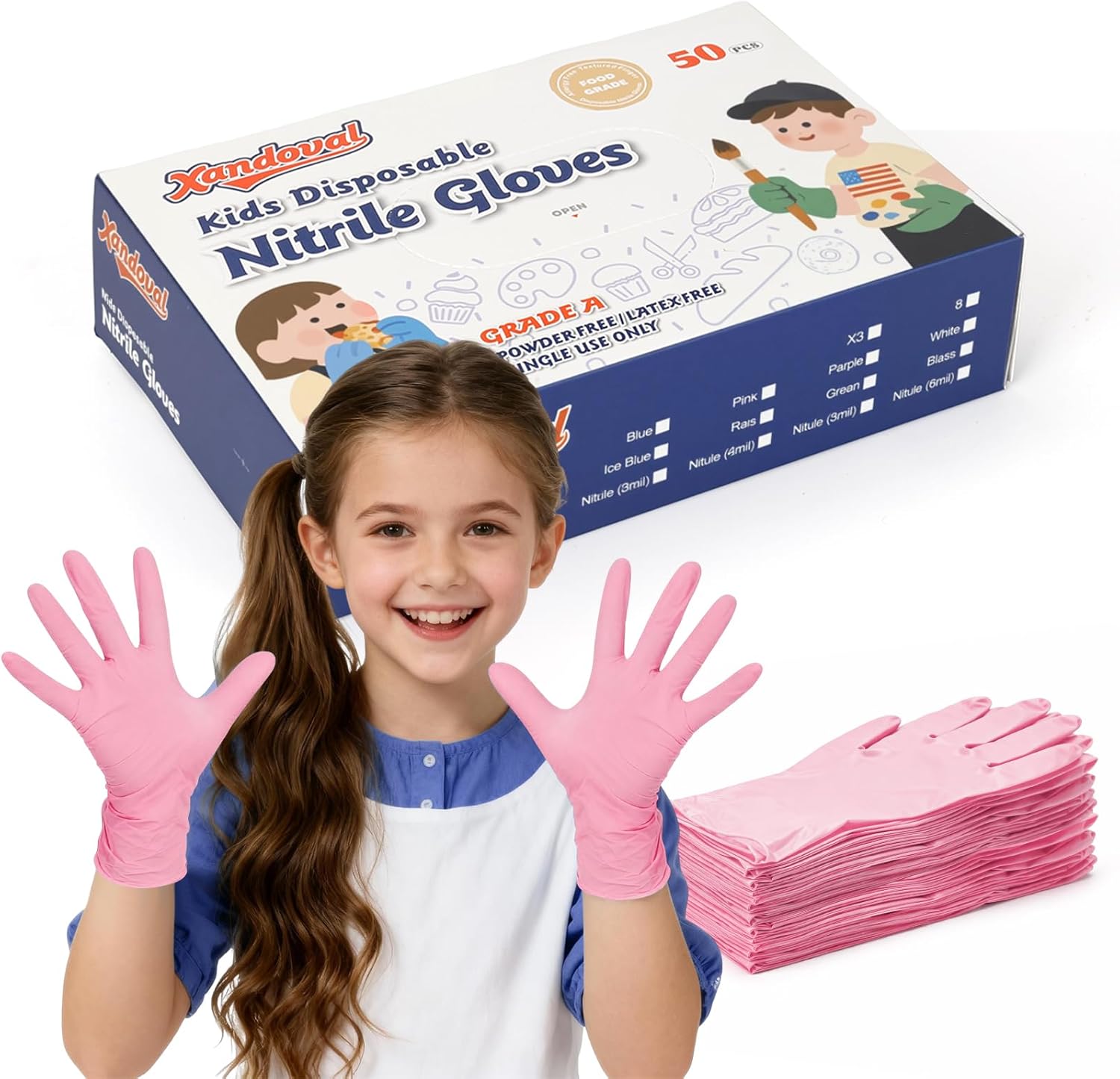 Kids Disposable Gloves for 3-8 - Disposable Gloves Nitrile 评论和价格