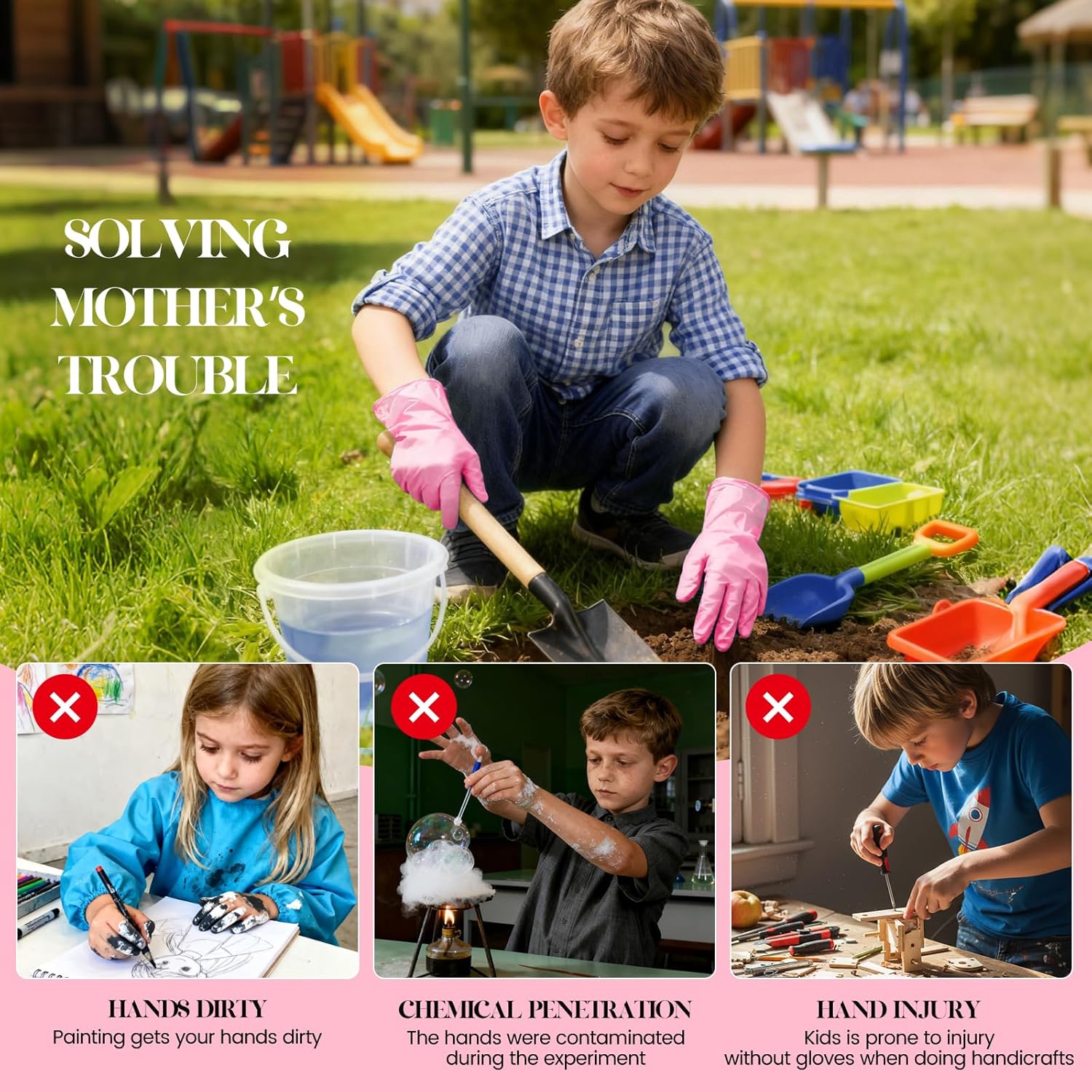 Kids Disposable Gloves for 3-8 - Disposable Gloves Nitrile 评论和价格